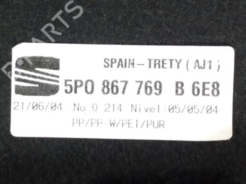 Rear parcel shelf SEAT ALTEA (5P1)  | BP25102535C85 