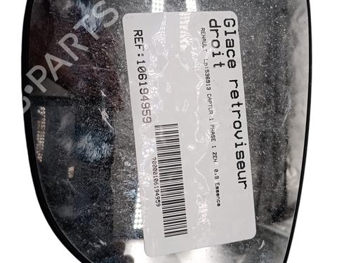 Used Right mirror glass RENAULT CAPTUR I (J5_, H5_) 0.9 TCe 90 (90 hp) 26029468