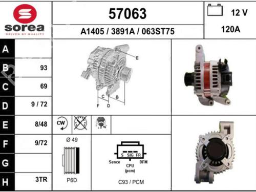 Used Alternator FORD FOCUS C-MAX (DM2) 1.8 (120 hp) 25090994