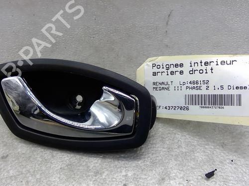 Højre bagtil invendig håndtag RENAULT MEGANE III Hatchback (BZ0/1_, B3_) 1.5 dCi (BZ0C) (90 hp) 25111248