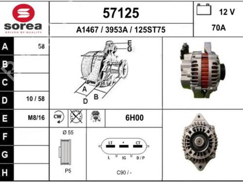 Alternator OPEL AGILA B (H08) 1.0 (F68) | BP25069444M7  - Image 6