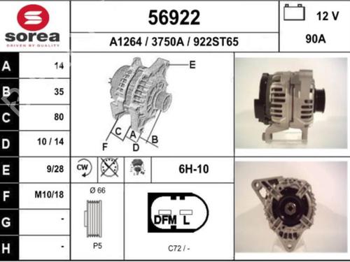 Alternator VW PASSAT B5.5 Variant (3B6) 2.0 | BP25067129M7 