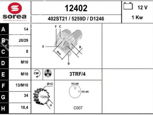Starter RENAULT CLIO IV (BH_) 0.9 TCe 90 (BHNF, BHMA, BHMH, BHJK, BHJR) | BP25085865M8 - Image 6