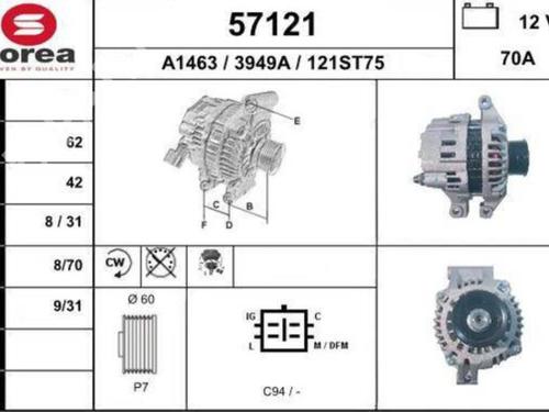 Alternator HONDA STREAM (RN) 2.0 16V (RN3) | BP25081574M7  - Image 6