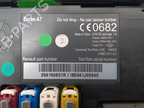 Used Display monitor Display monitor RENAULT MEGANE III Coupe (DZ0/1_) 1.5 dCi (DZ09, DZ0D, DZ1F, DZ1G, DZ14, DZ29) (110 hp) 26504275 26504275