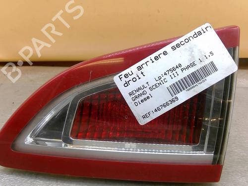 Used Right tailgate light RENAULT SCÉNIC III (JZ0/1_) 1.5 dCi (110 hp) 25110745