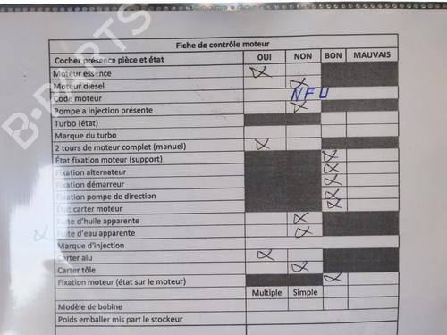 Used Engine PEUGEOT 307 (3A/C) 1.6 16V (109 hp) 30307689