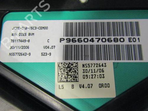 Instrument cluster PEUGEOT 307 (3A/C) 1.6 HDi 110 | BP25068971C47 
