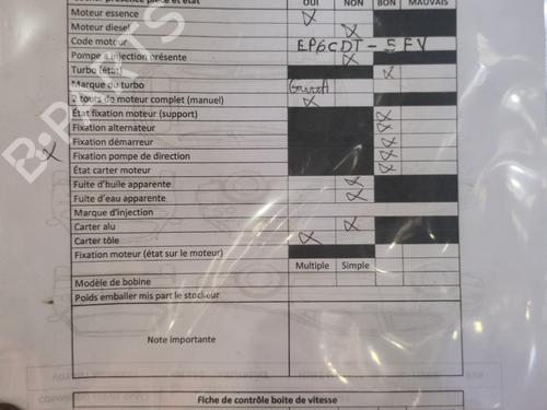 Engine PEUGEOT 5008 (0U_, 0E_) 1.6 16V | BP29638567M1 