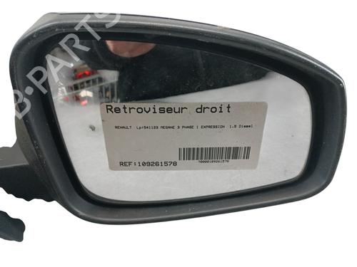 Right mirror RENAULT MEGANE III Hatchback (BZ0/1_, B3_) 1.5 dCi | BP27629101C27 