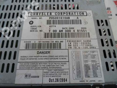 Bilradio JEEP CHEROKEE (KJ)  | BP586081E6 