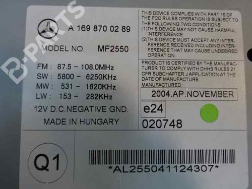 Radio MERCEDES-BENZ A-CLASS (W169) A 180 CDI (169.007, 169.307) | BP2708566E6 