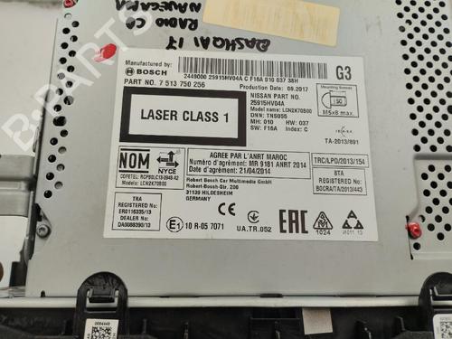 Used Radio NISSAN QASHQAI II (J11, J11_) 1.5 dCi (110 hp) 18111493