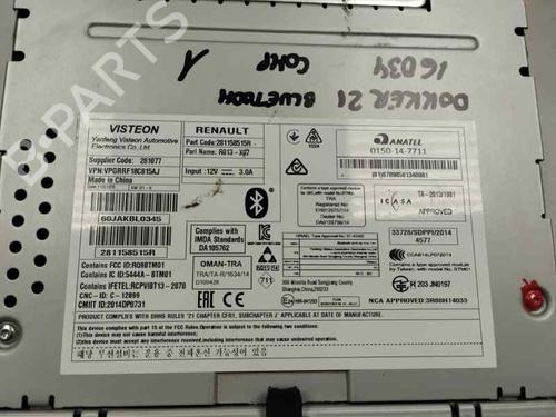 Radio DACIA DOKKER MPV (KE_) 1.5 Blue dCi 95 (KEJL) | BP21271696E6 