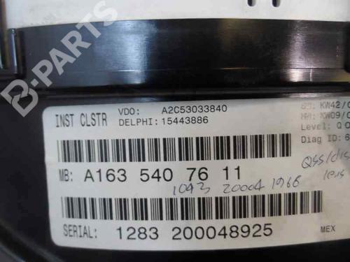 Instrument cluster MERCEDES-BENZ M-CLASS (W163) ML 270 CDI (163.113) | BP194618C47 