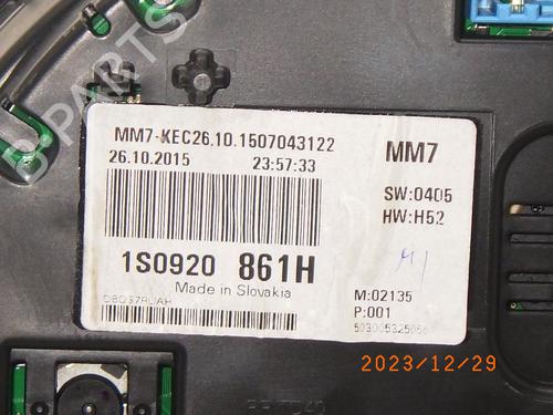 Instrument cluster VW UP! (121, 122, BL1, BL2, BL3, 123) 1.0 | BP16170631C47 