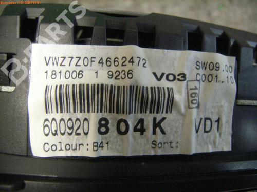 Instrument cluster VW POLO (9N_, 9A_) 1.4 TDI | BP971117C47 