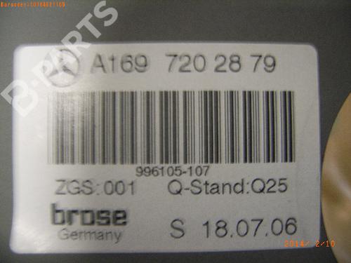 Front right window mechanism MERCEDES-BENZ A-CLASS (W169) A 180 CDI (169.007, 169.307) | BP288177C23 