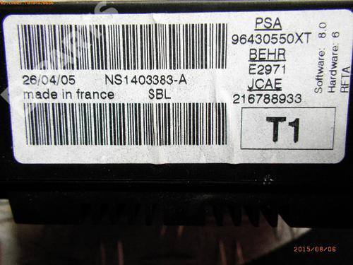 Climate control PEUGEOT 206 CC (2D) 1.6 16V (2DNFUF, 2DNFUR) | BP980196I5 