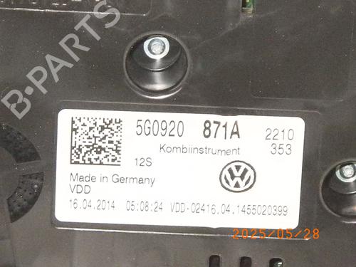Instrument cluster VW GOLF VII (5G1, BQ1, BE1, BE2) 1.6 TDI | BP26301957C47