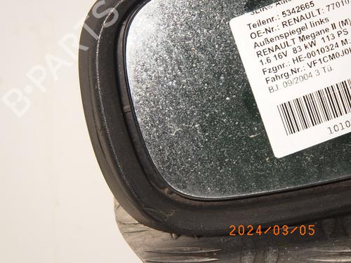 Left mirror RENAULT MEGANE II (BM0/1_, CM0/1_) 1.6 16V (BM0C, CM0C) | BP17060662C26 