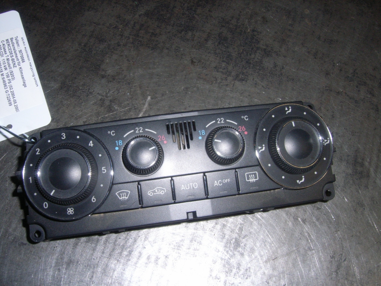 Climate Control Mercedes Benz C Class T Model S203 C 220 Cdi 203 208 Mercedes Benz 2038301885 A2038303185 Mercedes Benz A2038303085 B Parts