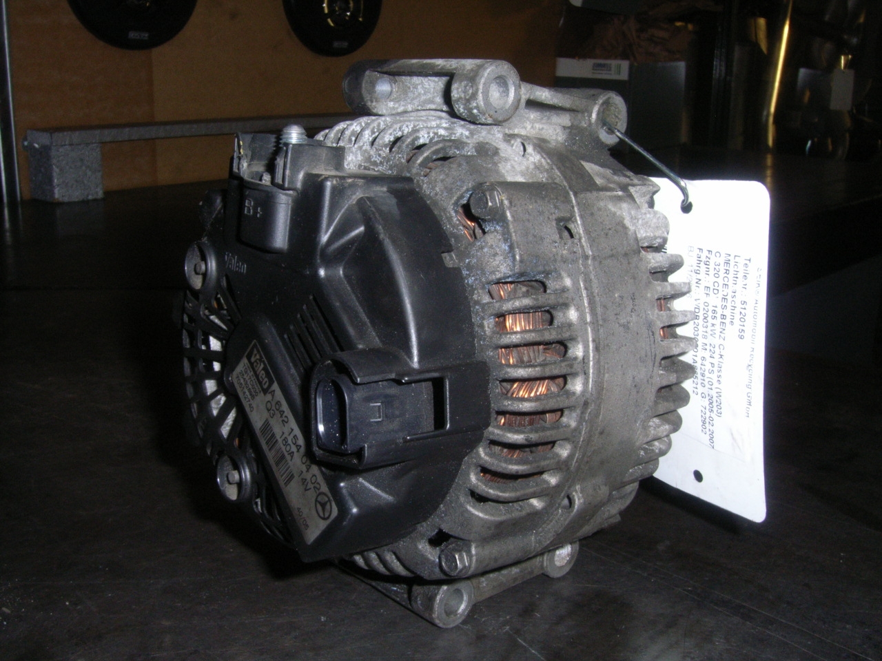 Lichtmaschine Original Valeo Mercedes C-Klasse CLS E-Klasse GLK-Klasse SLC