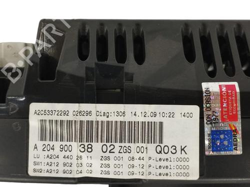 Instrument cluster MERCEDES-BENZ C-CLASS (W204) C 200 CDI (204.001) | BP15617136C47