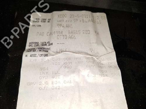 Driver airbag PORSCHE CAYENNE (9PA)  | BP18317439C9 