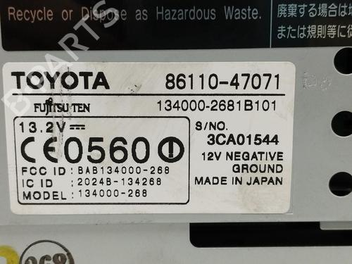 Display monitor TOYOTA PRIUS Liftback (_W2_) 1.5 Hybrid (NHW20_, NHW20R) | BP10750885C48 