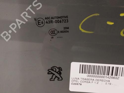 Rear right door window OPEL CORSA F (P2JO)  | BP17064820C21 