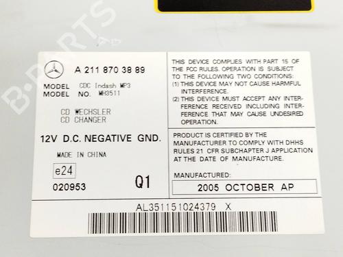 Radio MERCEDES-BENZ M-CLASS (W164)  | BP12428046E6 