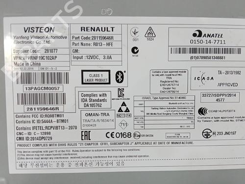 Radio RENAULT KADJAR (HA_, HL_)  | BP19636192E6 