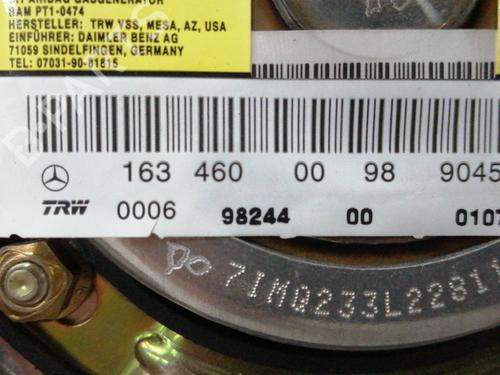 Driver airbag MERCEDES-BENZ M-CLASS (W163)  | BP12426713C9 