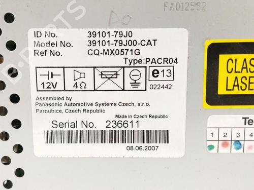 Radio SUZUKI SX4 (EY, GY)  | BP17484994E6 