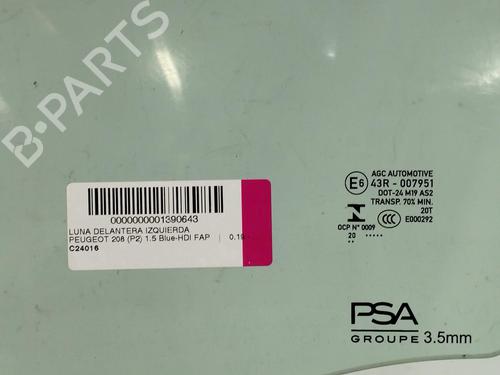 Front left door window PEUGEOT 208 I (CA_, CC_) 1.5 BlueHDI 100 | BP12426454C18 