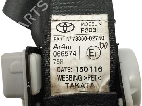 Rear left seatbelt TOYOTA AURIS Estate (_E18_) 1.8 Hybrid (ZWE186_, ZWE186R, ZWE186H) | BP17028757I29 