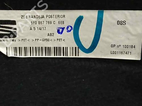 Rear parcel shelf SEAT IBIZA V (KJ1, KJG) 1.0 TSI | BP26321761C85 