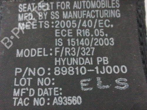 Rear left seatbelt HYUNDAI i20 I (PB, PBT) 1.4 CRDi | BP12426960I29 