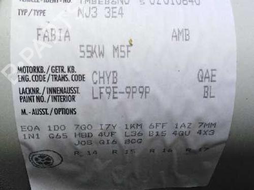 Left rear shock absorber SKODA FABIA III Estate (NJ5) 1.0 | BP17003417M18 