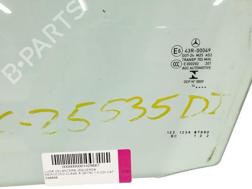 Front left door window MERCEDES-BENZ A-CLASS (W176) A 180 CDI / d (176.012) | BP17064830C18 