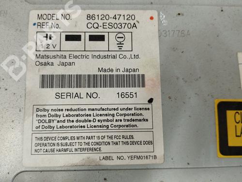 Radio TOYOTA PRIUS Liftback (_W2_) 1.5 Hybrid (NHW20_, NHW20R) | BP10750889E6 