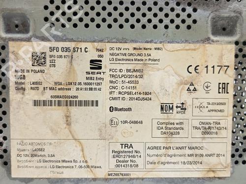 Radio SEAT LEON (5F1) 1.4 TSI | BP36322005E6  - Image 6