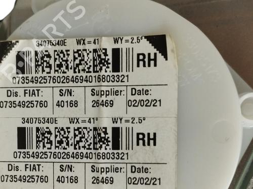 Rear right seatbelt FIAT 500 (312_) 1.0 Mild Hybrid (312.AYD1B) | BP17624455I28 