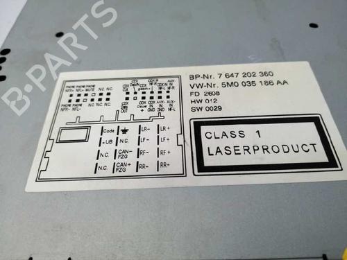 Radio VW GOLF PLUS V (5M1, 521) | BP6254550E6