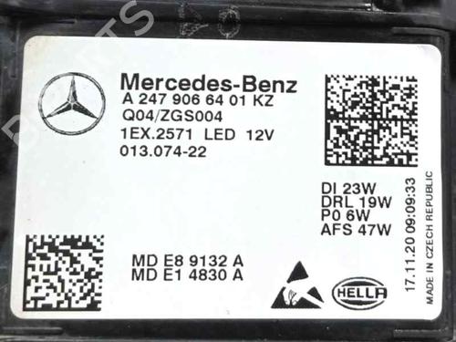 Right headlight MERCEDES-BENZ GLA (H247) GLA 200 d (247.712) | BP26553860C29 