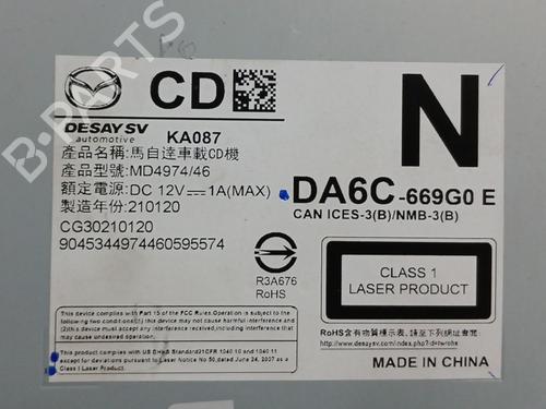 Radio MAZDA CX-3 (DK) 2.0 SKYACTIV-G | BP23958904E6 