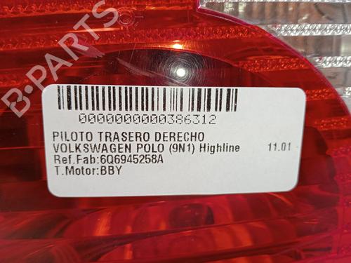 Right taillight VW POLO (9N_, 9A_) 1.4 16V | BP20338502C35 