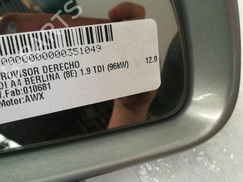 Bakspejl Højre AUDI A4 B6 (8E2) 1.9 TDI | BP13232478C27 