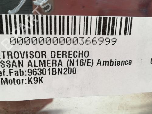 Right mirror NISSAN ALMERA II (N16) 1.5 | BP15484502C27 